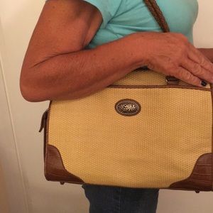 Bueno of California Leather and Faux Straw pattern